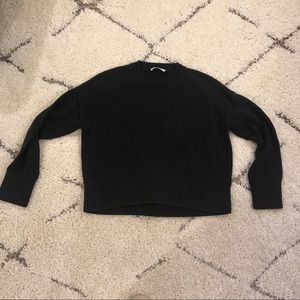 Everlane Washed Black Cropped Boxy Sweater